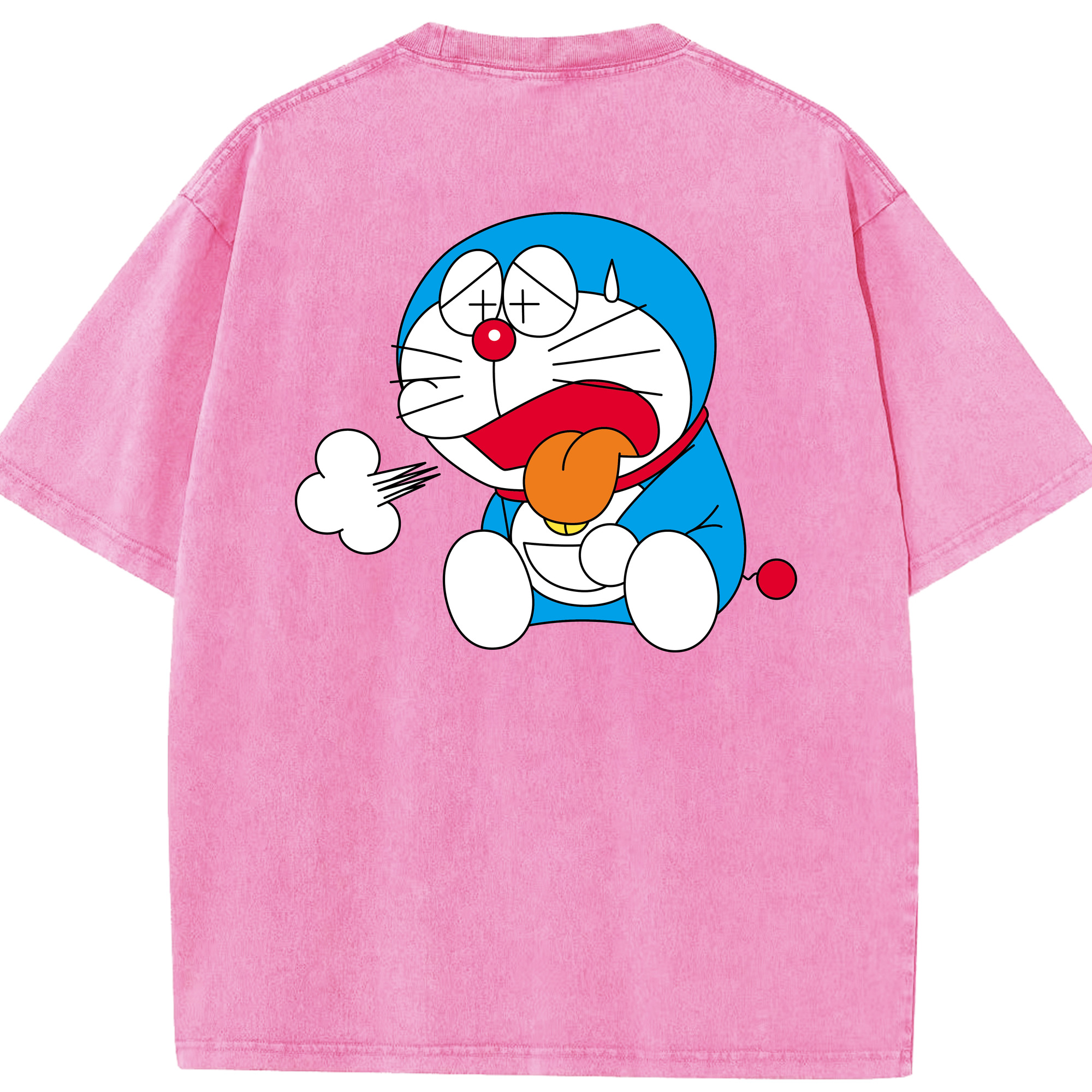 （画像用） ドラえもん Doraemon 綿100% ヴィンテージ風 半袖Tシャツ（背面プリント）